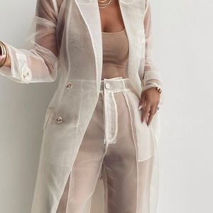 Sheer White Trench Coat